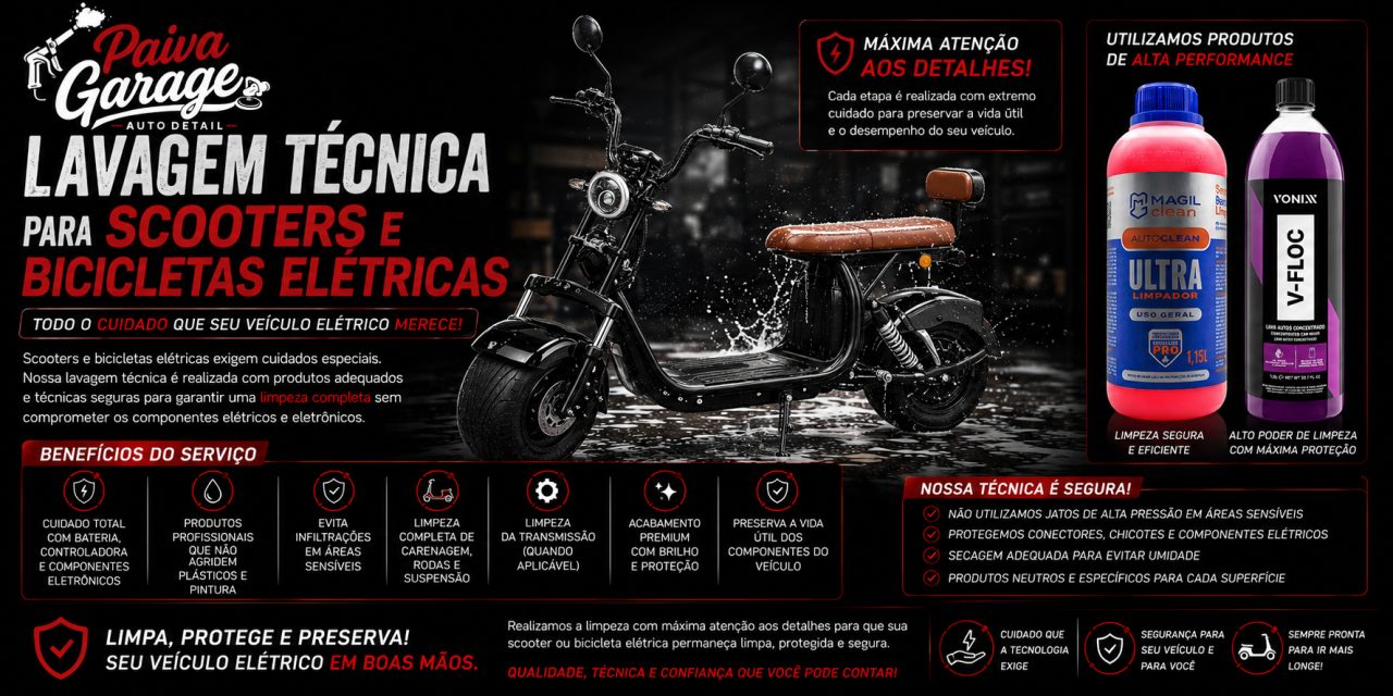 Lavagem Técnica para Scooters e Bicicletas Elétricas