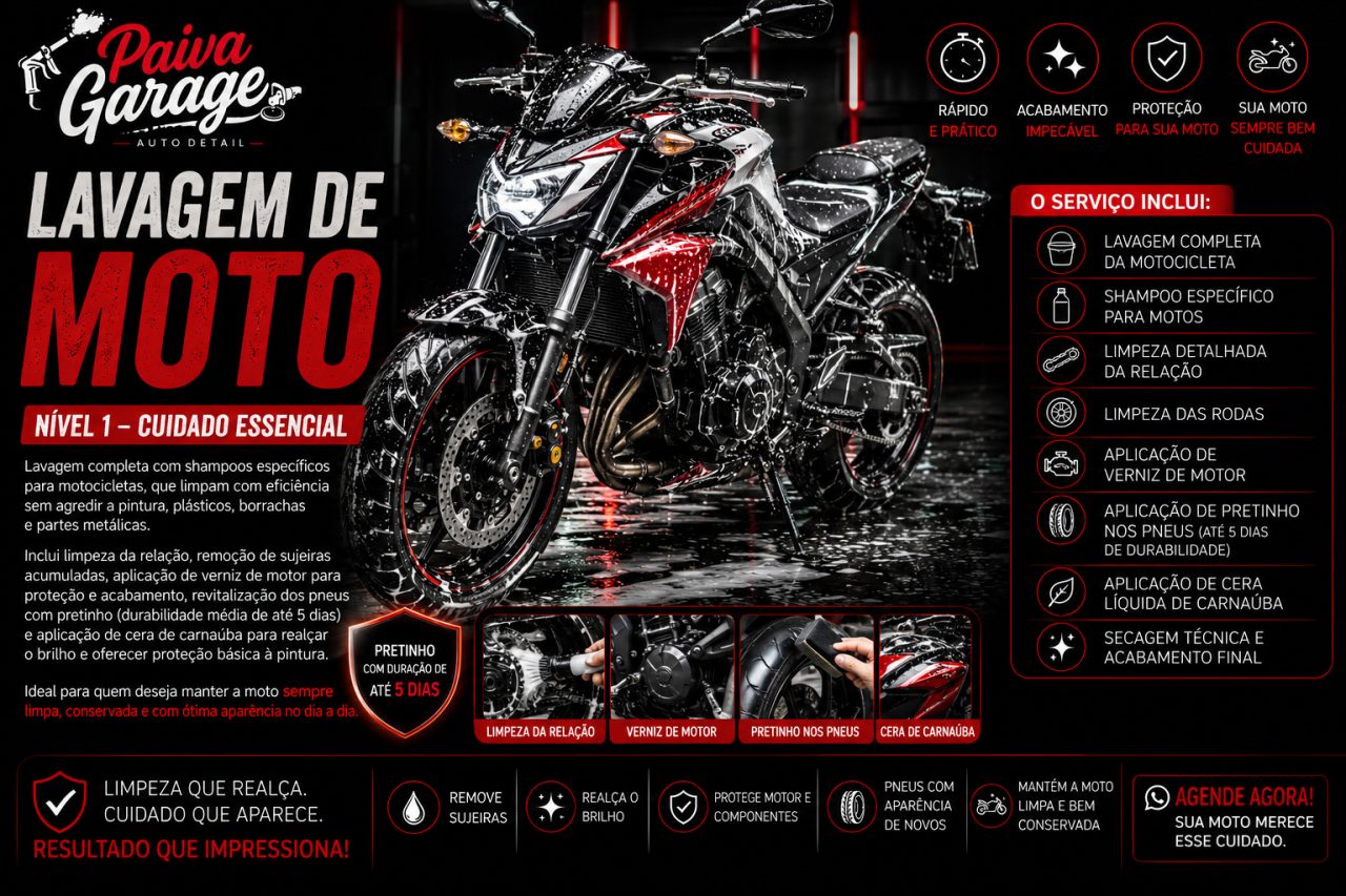 Lavagem de Moto Nivel 1